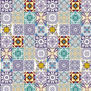 Papel De Parede Azulejo Tons Lilás Adesivo Lavatório Cozinha
