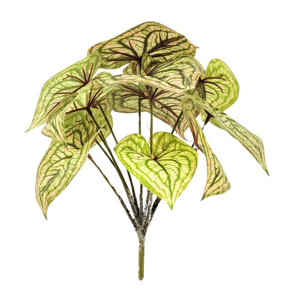 Planta Artificial Caladium Melancia 26Cm Jardim Permanente