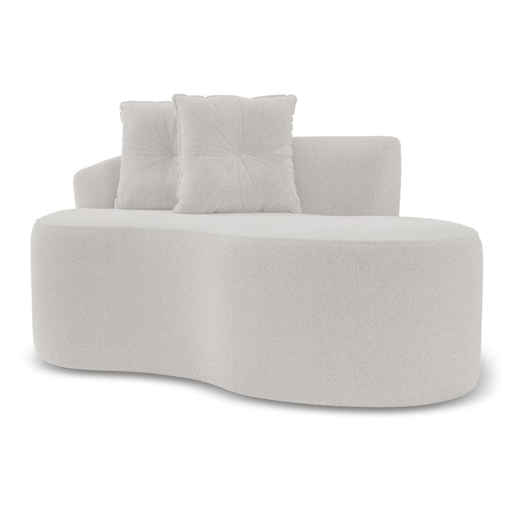 Sofá Orgânico Living Bob 145cm 02 Lugares com 02 Almofadas Bouclê Off White - Abmaza