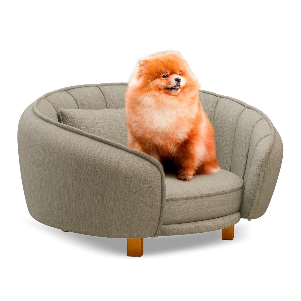Mini Cama Poltrona Pet Lary Baby Para Cachorro Linho Bege - Abmaza