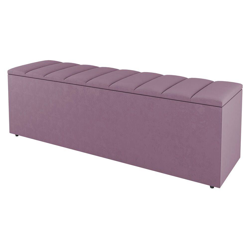 Calçadeira Baú Queen Size Cora 160cm Suede Rosé - Abmaza