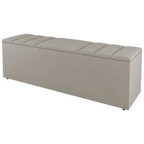 Calçadeira Baú Queen Size Grace 160cm Sintético Bege - Abmaza