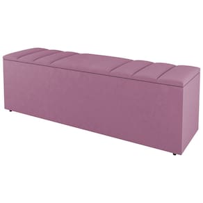 Calçadeira Baú Solteiro Grace 90cm Suede Rosa - Abmaza