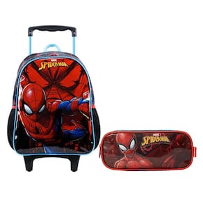 Kit Mochila com Rodinhas Spider Man 11660 e Estojo Escolar 13335 - Xeryus