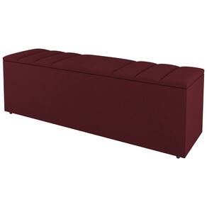 Calçadeira Baú Queen Size Grace 160cm Suede Bordô - Abmaza