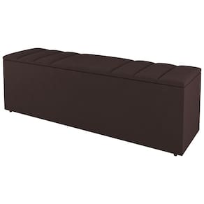 Calçadeira Baú Casal Grace 140cm Suede Marrom - Abmaza