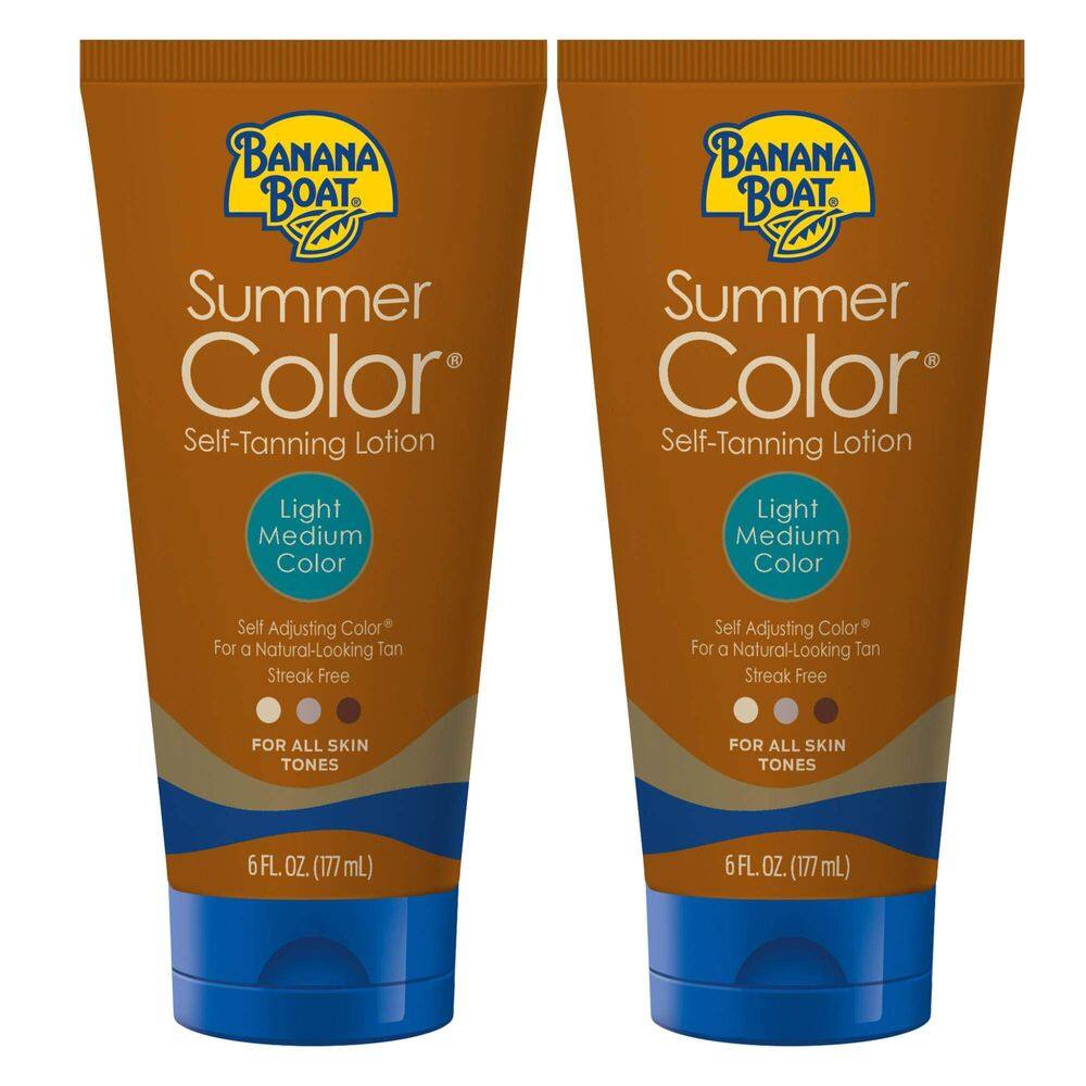 Loção autobronzeadora Banana Boat Summer Color 180ml, pacote duplo