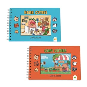Kit 2 Livro De Colorir Cuties 128 Páginas Bear E Capi