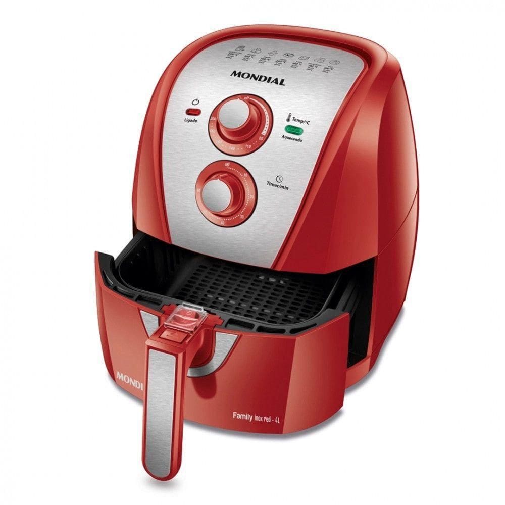 Fritadeira Eletrica Air Fryer Mondial 4 Litros AFN40 Vermelho/inox 220V