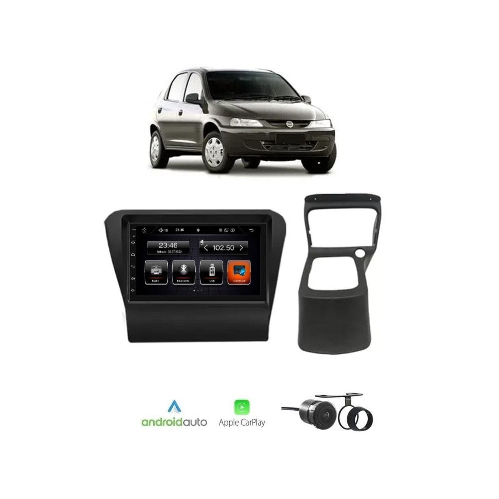 Kit Multimídia Celta 2000 / 2005 7 Pol Carplay AndroidAuto USB FM BT - 708BR Roadstar