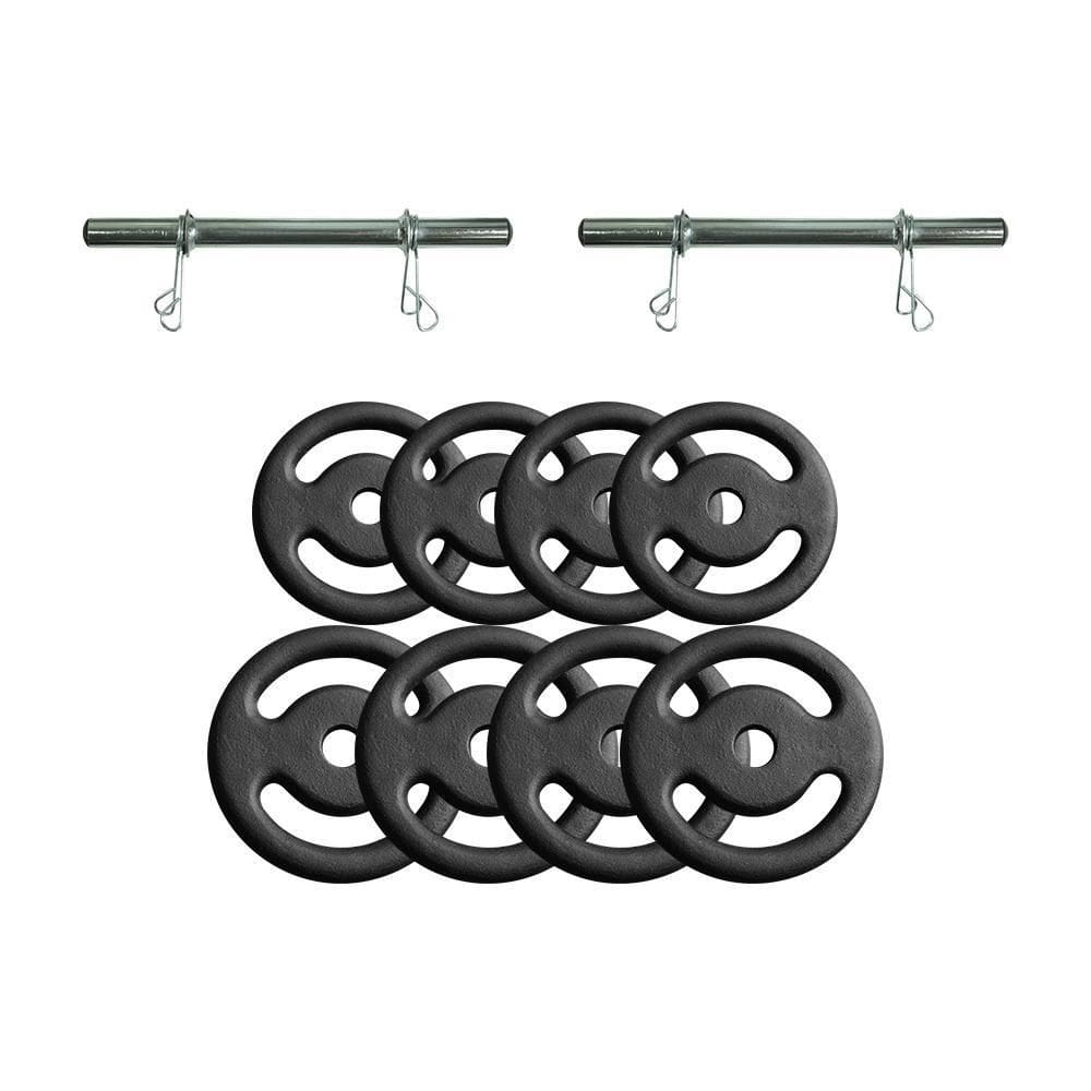 Kit Anilhas Emborrachadas 20Kg Barra Oca 0,40 Cm Musculação