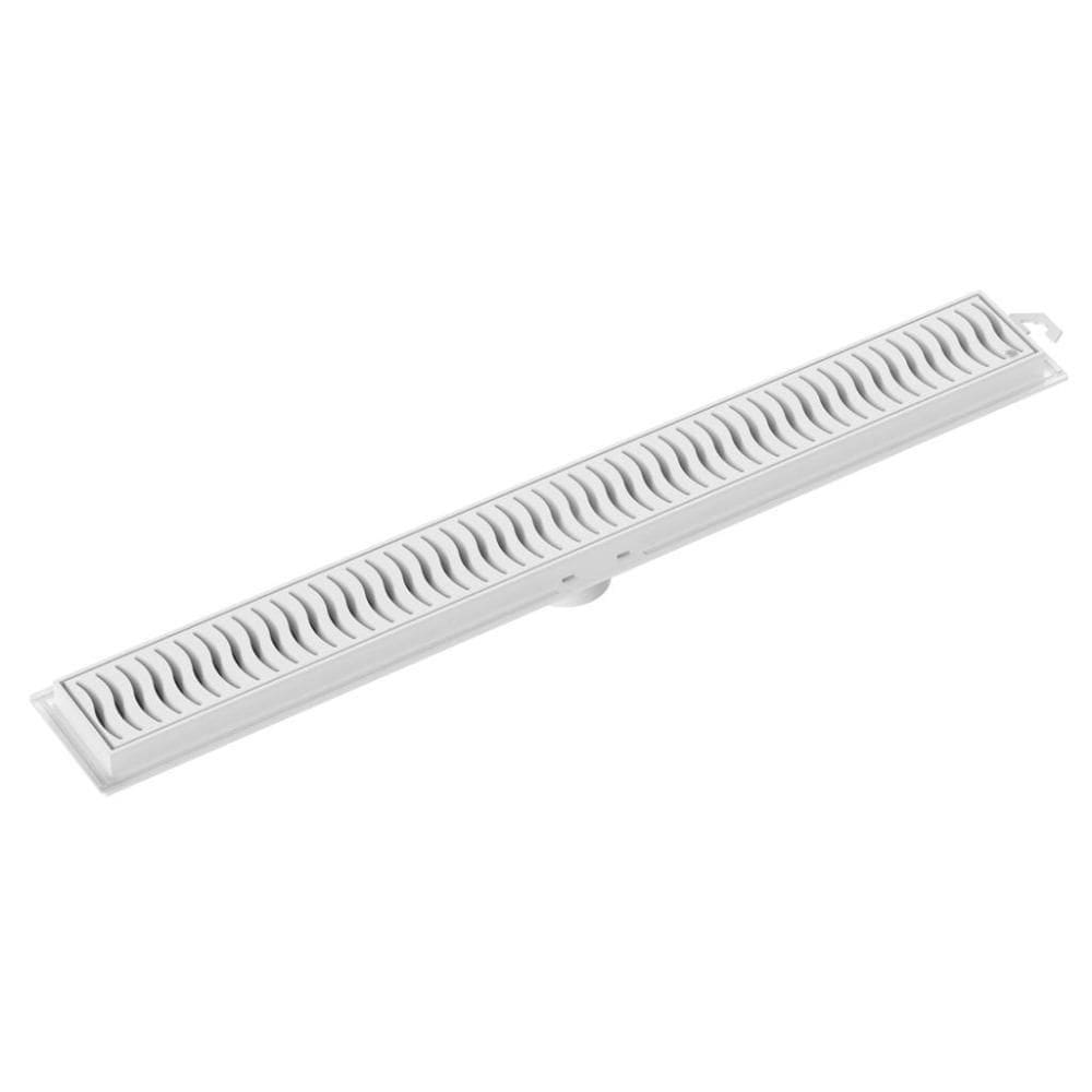 Ralo Linear Tigre 50Cm Com Grelha Branca Em Pvc 27265219