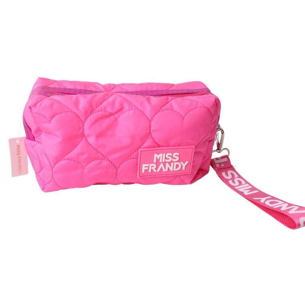 Necessaire Puff De Maquiagem Design Fofo E Funcional Miss Frandy Rosa Neon