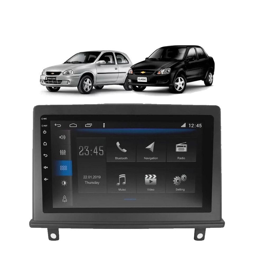 Kit Multimídia Corsa Classic 7 Pol Carplay AndroidAuto USB FM BT - 708BR Roadstar