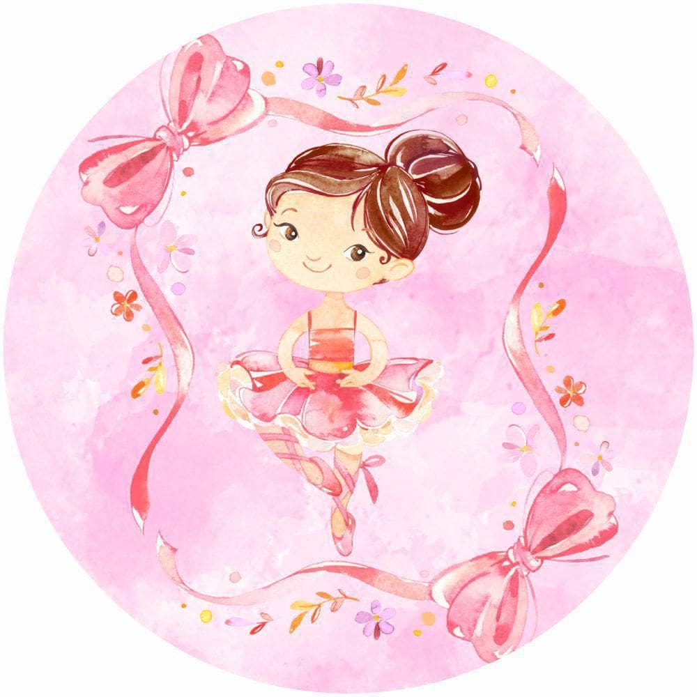 Painel Redondo De Festa Bailarina 150X150 - Bl01