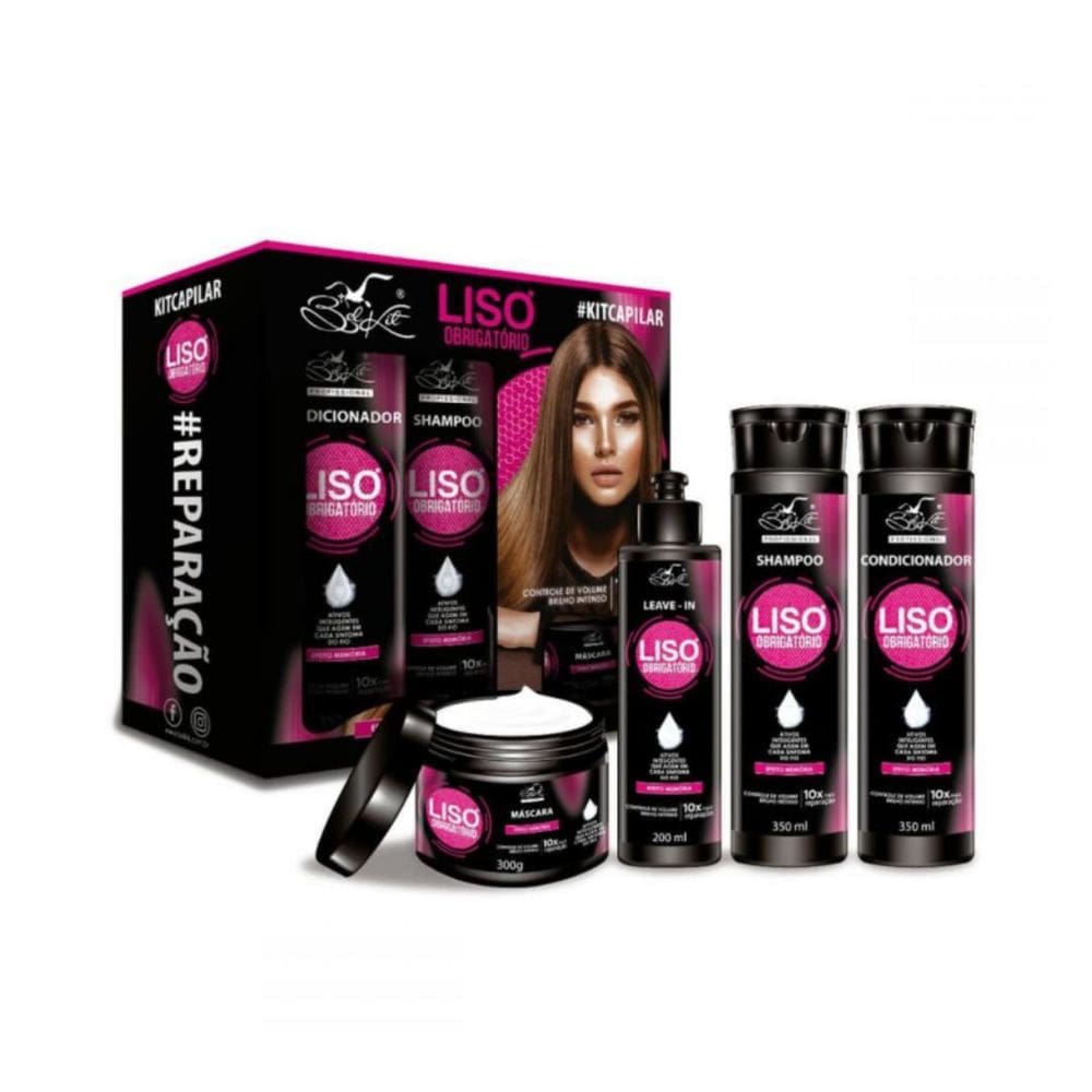 Kit Capilar Belkit Liso Obrigatório  4 Itens 