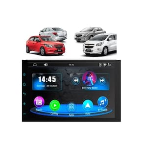 Kit Multimídia Onix Prisma Joy Cobalt Spin LS LT 7 Pol Carplay AndroidAuto USB FM BT - 708BR Roadstar