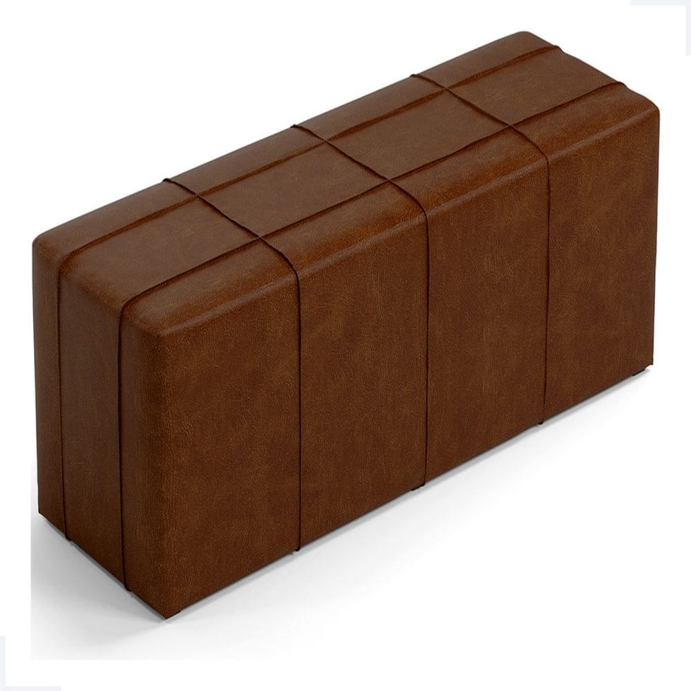 Puff Decorativo Sala De Estar 130cm Roma Il Courino Marrom