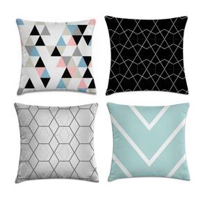 Kit 4 Capas De Almofada Azul E Preto 45X45