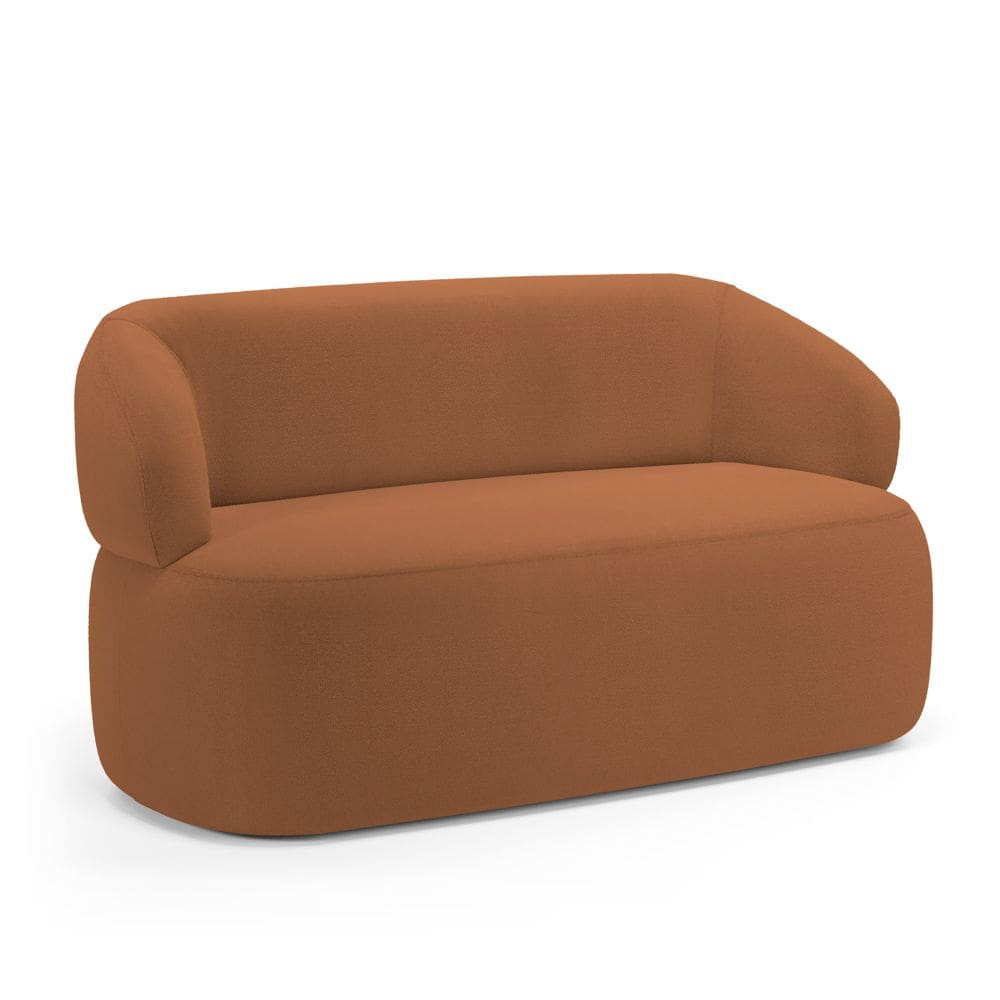 Sofá Orgânico 03 Lugares Living Glee 170cm Bouclê Terracota - Abmaza
