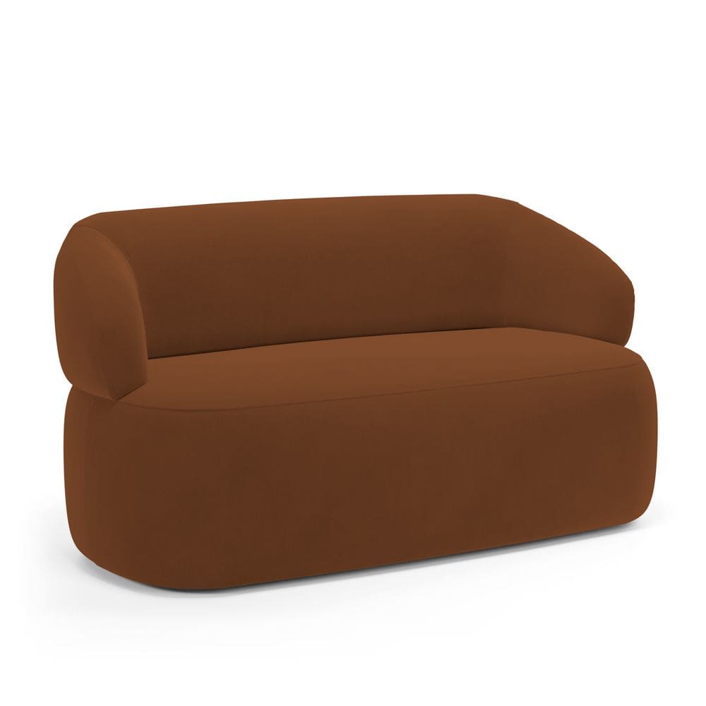 Sofá Orgânico 03 Lugares Living Glee 170cm Veludo Terracota - Abmaza