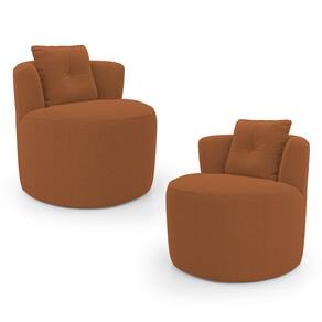 Kit 02 Poltronas Orgânicas Living Bob com 01 Almofada Bouclê Terracota - Abmaza