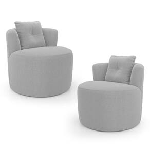 Kit 02 Poltronas Orgânicas Living Bob com 01 Almofada Cinza Claro - Abmaza