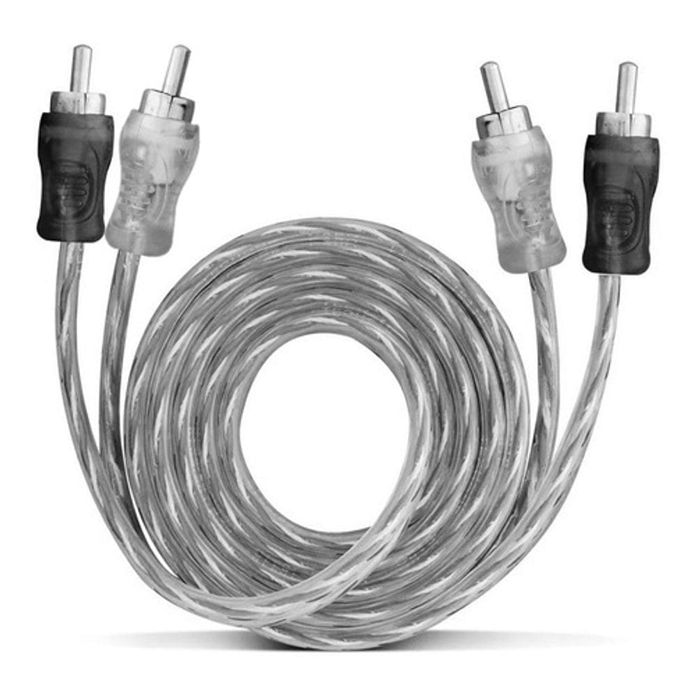 Cabo Rca Svart Listrado Preto Prata 4mm 1 Metro