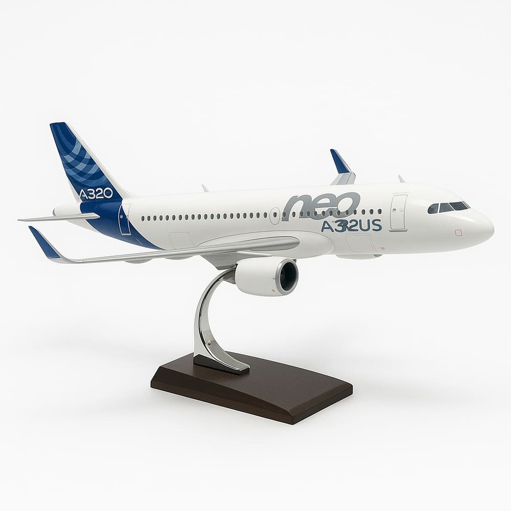 Avião Miniatura Airbus A320 Colecionável de Resina Escala 1:200 Com Base Expositora