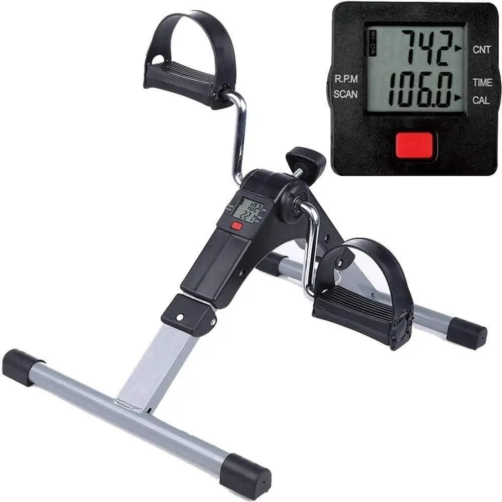 Mini Bicicleta Fisioterapia Ergometrica Dobravel Bike Lcd Simulador Pedal Fitness Perna Braco Ciclo Computador Portatil