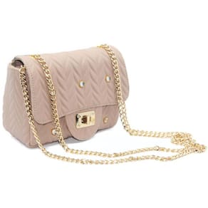 Bolsa Casteliê Casual Texturizada Apliques Feminina - Bege