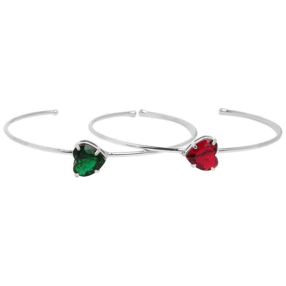 Bracelete Pedra Coração Folheado A Prata