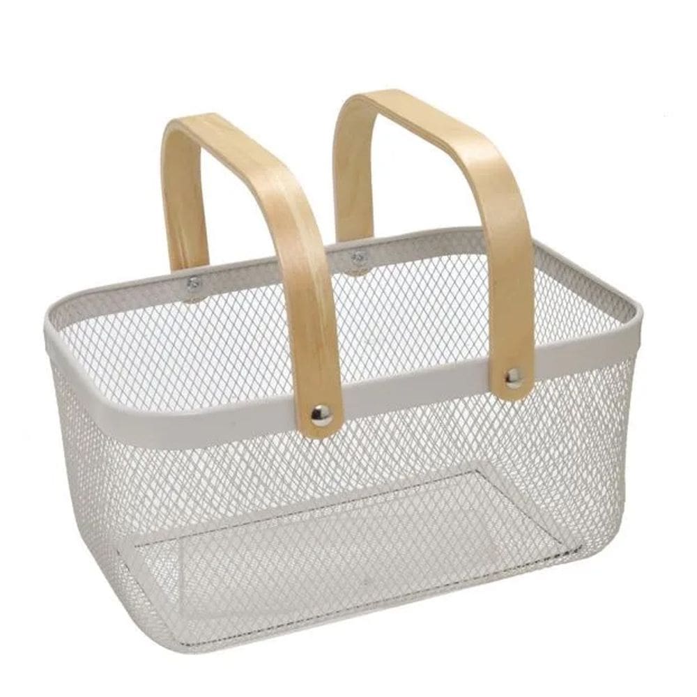 Cesta Decorativa de Metal com Alças 36,5cm 15677-PL