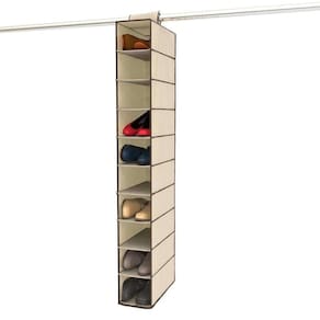 Estante Sapateira Vertical 10 Divisorias Organizador Com Cabideiro Prateleiras Armario Closet Multiuso