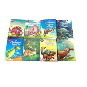 Kit 3 Mini Livrinhos Infantil Histórias Dinossauros