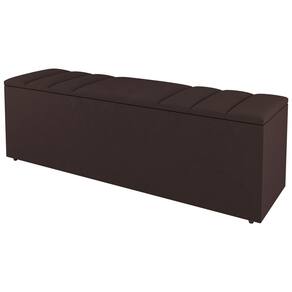 Calçadeira Baú Queen Size Grace 160cm Sintético Marrom - Abmaza