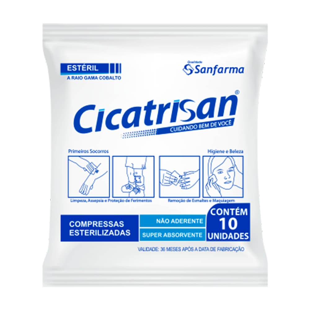 Compressa de Gaze Esteril Não Aderente Cicatrisan 40x10