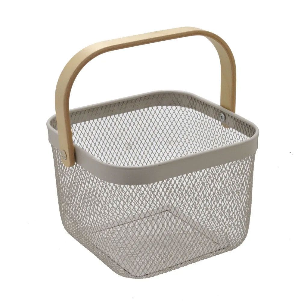 Cesta Decorativa de Metal com Alças 23,5cm 15678-PL