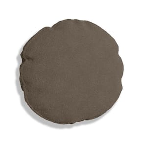 Almofada Bolacha Redonda Cookie Boucle Marrom