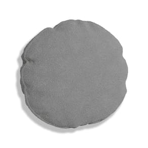 Almofada Bolacha Redonda Cookie Boucle Cinza Escuro