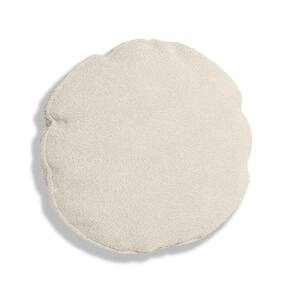 Almofada Bolacha Redonda Cookie Boucle Bege