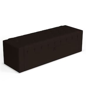 Calçadeira Báu Queen Size Atena 160cm Capitonê Sintético Marrom - Abmaza