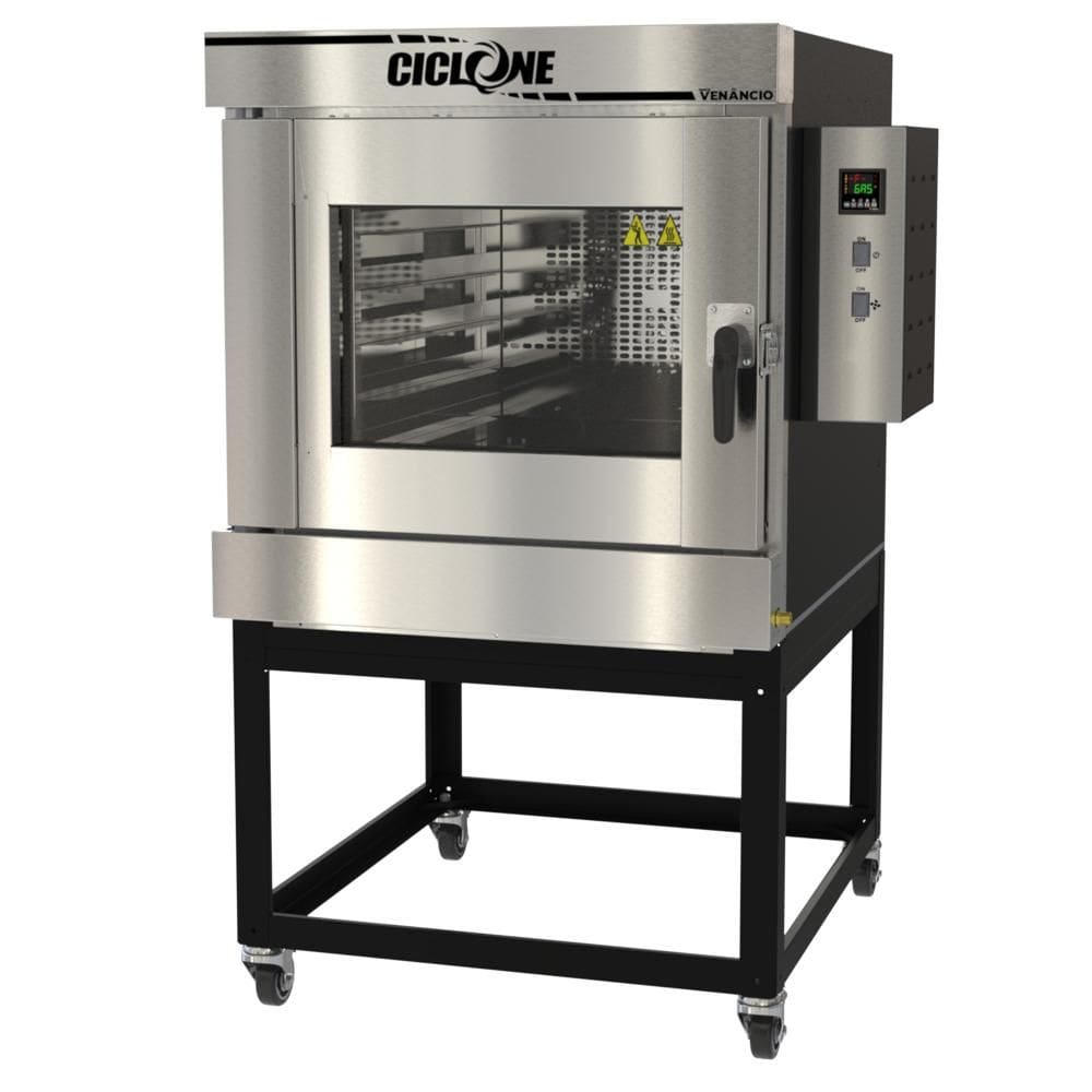 Forno Turbo A Gás Venâncio Ciclone 5 Esteiras Interior Inox Exterior Aço Carbono 220V FTCG5