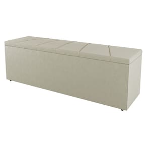Calçadeira Baú King Size Berlyn 195cm Veludo Bege - Abmaza