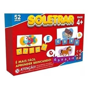 Brinquedo Educativo Jogo Soletrar 52 Peças Coluna