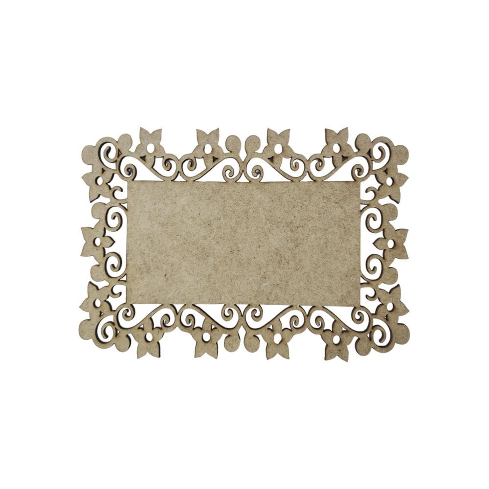 Placa Mdf Cru Artesanato Design Arabesco Flores 40Cm