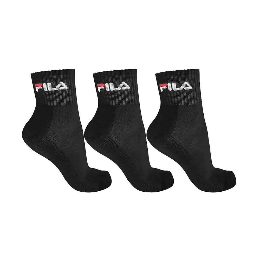 Meia Fila Cano Médio Preta - 3 Pares