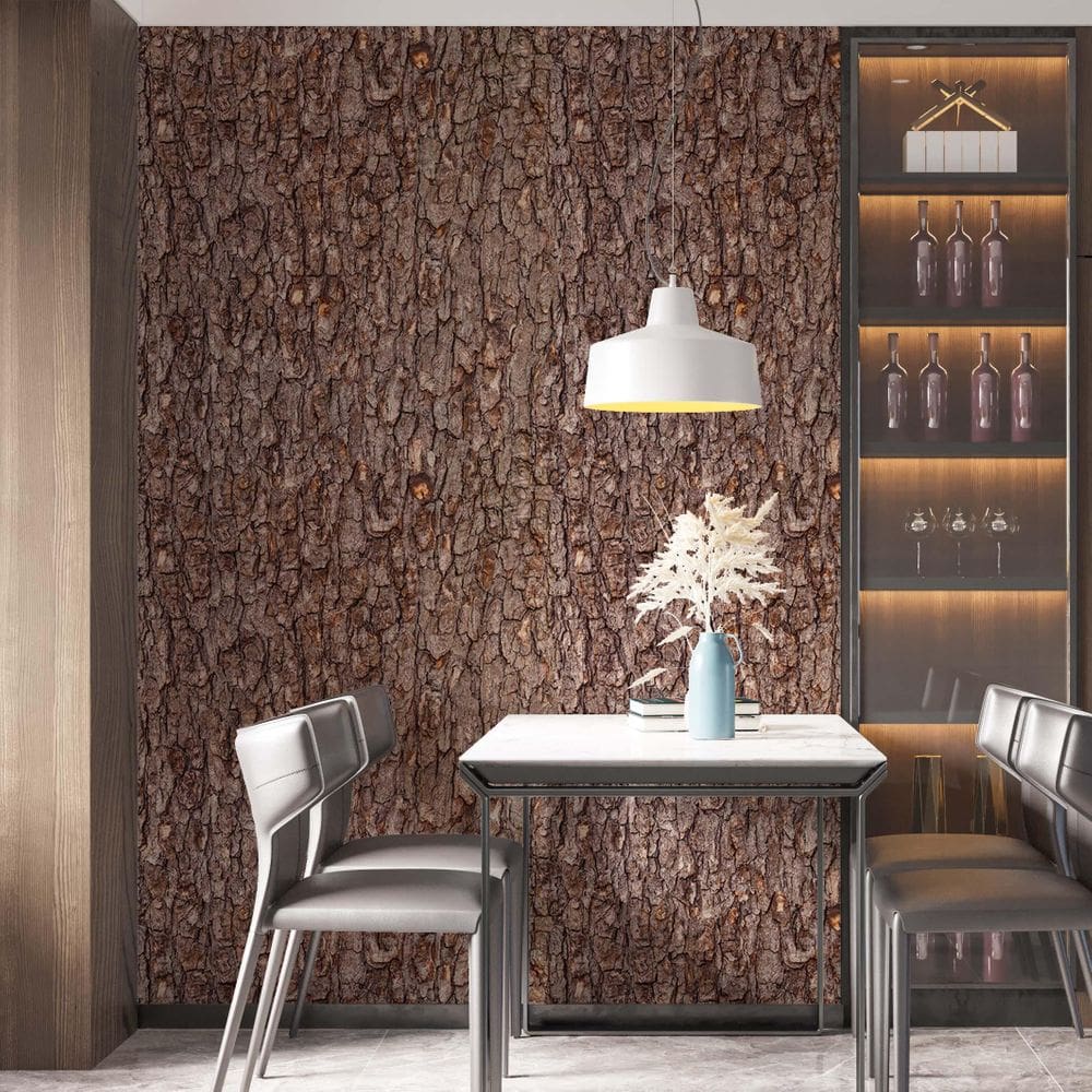 Kit 8 Rolos Papel De Parede Adesivo Casca De Árvore 3,0M