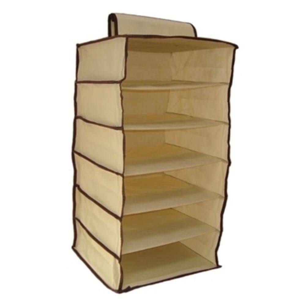 Organizador Guarda Roupa 6 Prateleiras Sapateira Vertical Armario Cabide Portatil Para Closet E Mala Viagem