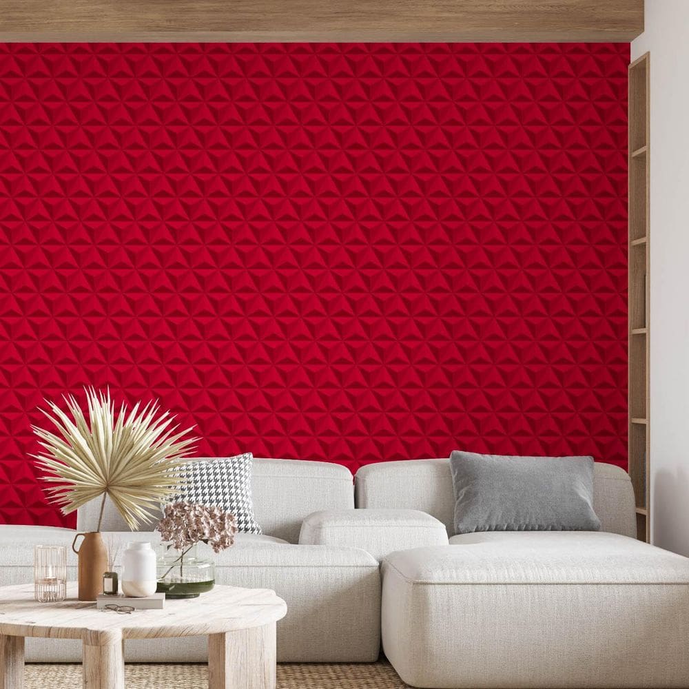 Kit 10 Rolos Papel De Parede Adesivo Tons De Vermelho 3,0M